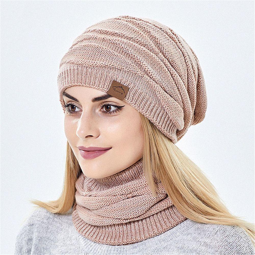 Outdoor Wool Winter Women Men Hedging Caps Millinery Beanies Caps Hats Scarf Set