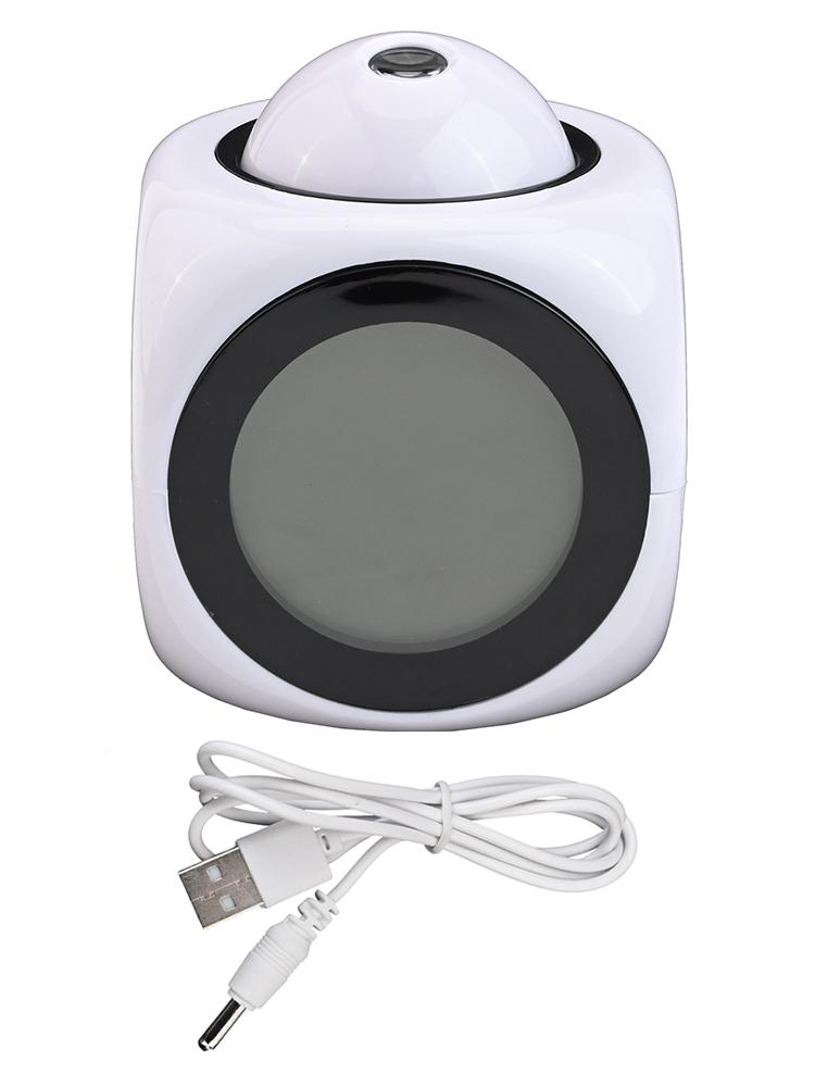 LED Projection Alarm Clock Multifunctional Features Clear Nighttime Projection Temperature Voice Reporting Music Alarm