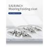 5"6“8” Mooring Cleat Folding Boat Accessories Marine 316 Stainless Steel Boat Yacht Bollard Boat Ship Mooring Dock Neat Cleat