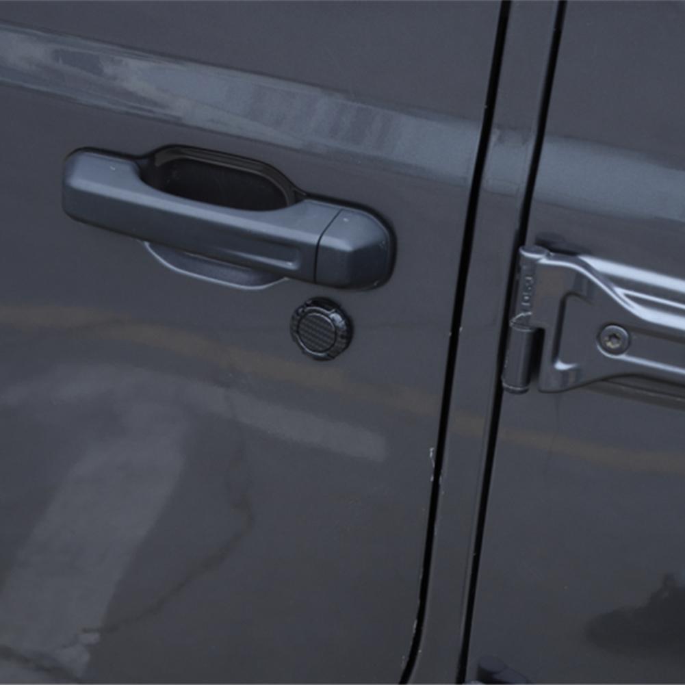 3PCS Carbon Fiber ABS Door Key Jack Trim For Jeep Wrangler JK JL Gladiator JT 2007+ Car Exterior Accessories Car Socket