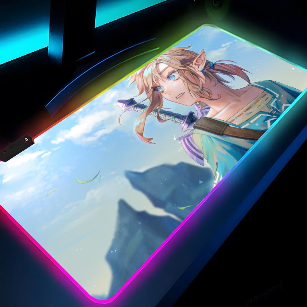Игровой коврик для мыши L-LegendS of ZeldaES со светодиодной подсветкой 700x300 Коврик для мыши Коврики для мыши Стол видеоигры Коврики для стола ПК Коврик для клавиатуры RGB XXL