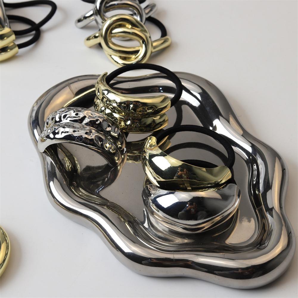 Металлический кованый арочный пучок родиевая повязка на голову большая эластичная резинка для волос высокое качество заколка для волос для хвостика