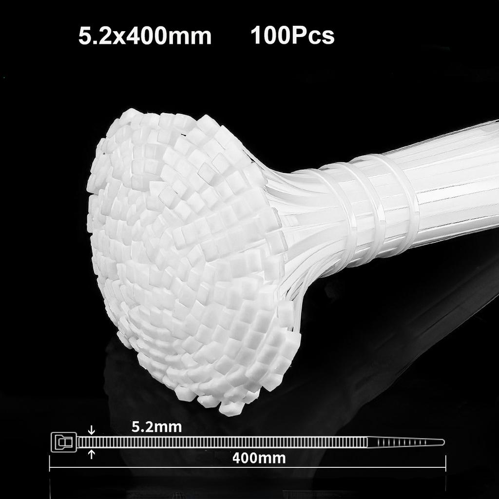 100Pcs Heavy Duty Self-locking Plastic Nylon Tie Wrap, Strong and Reliable Cable Ties