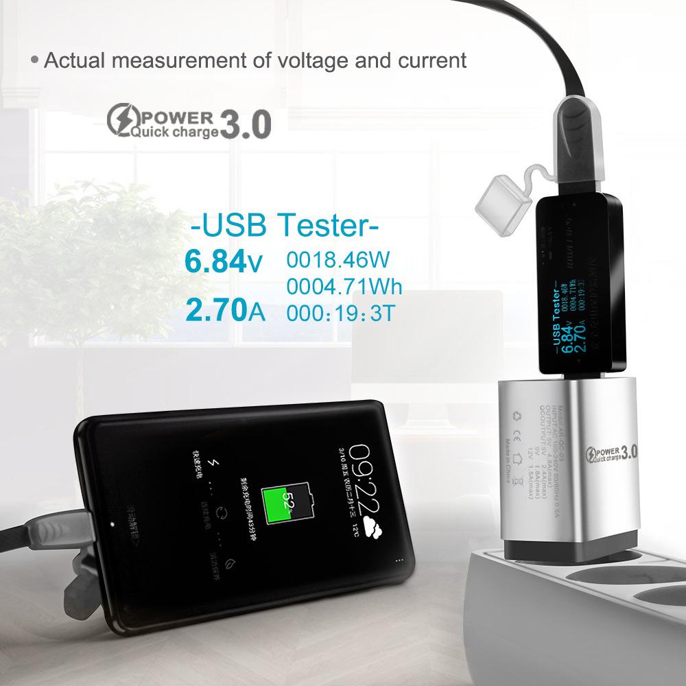QC3.0 Fast Charge Multi-Port USB Travel Charger (US/EU) 5V/9V/12V 2.4A