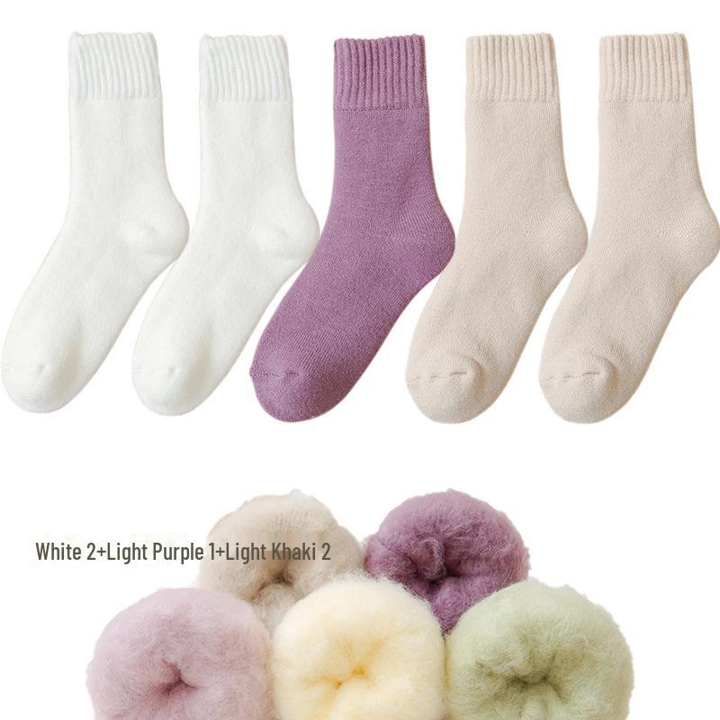 Женские флисовые носки Zhuji средней длины: Плотный, теплый бархат для осени/зимы — идеально подходит для сна и родов