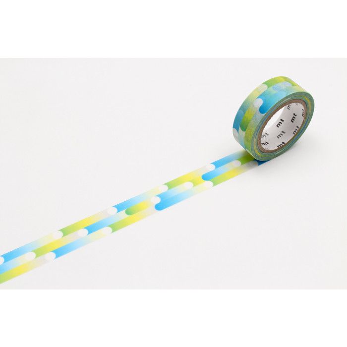 Masking tape fusion - Bleu et vert - 1,5 cm x 7 m