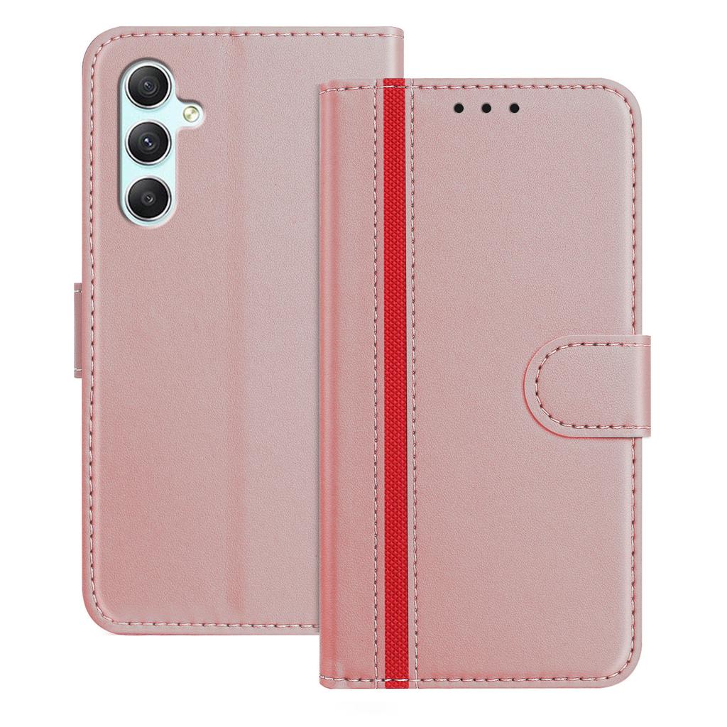 For Samsung Galaxy A34 5G Phone Cases Wallet Stand Color Splicing Leather Cover with Magnetic Clasp