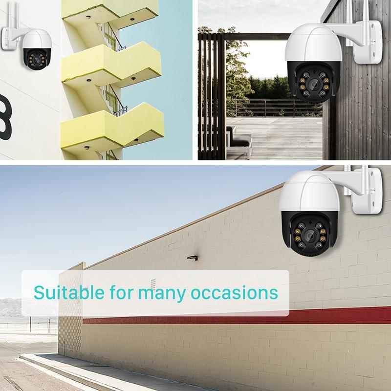 1080P Wi-Fi PTZ уличная IP-камера двустороннее аудионаблюдение 4-кратный цифровой зум красочное ночное видение высокоскоростная купольная беспроводная PTZ-камера домашней безопасности
