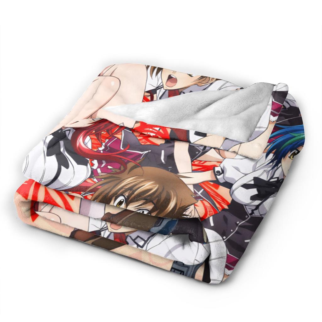 High School DxD Flannel Blanket Anime Super Warm Throw Blanket for Living Room Decorative Funny Bedspread Sofa Bed Cover