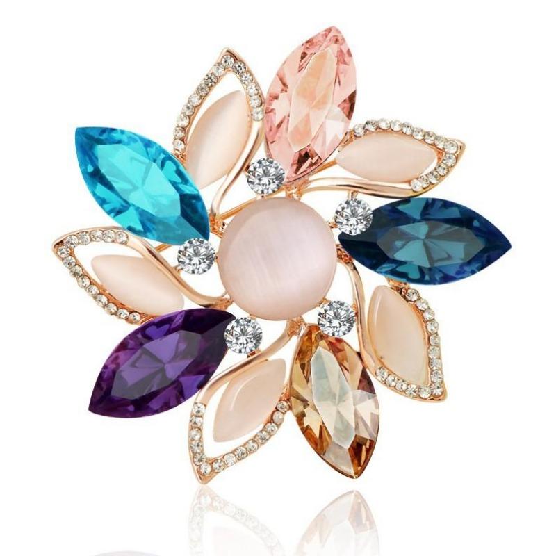 Brooch High-End Sense Niche High-End Women'S Silk Scarf Buckle Alloy Corsage Small Fragrant Wind Pearl Rhinestone High-End