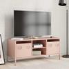 VidaXL Meuble TV rose 101,5x39x43,5 cm acier laminé à froid, support TV, buffet TV, armoire hifi, banc TV, armoire en métal, 851299