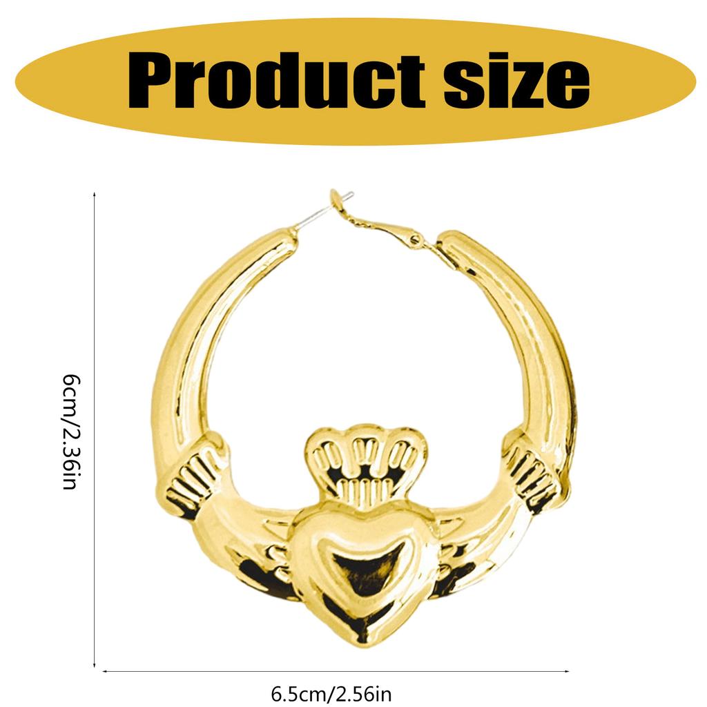 Серьги-кольца Uniqeu Heart And Crown, женские серьги-кольца Heart And Crown, позолоченные или посеребренные, с подвесками