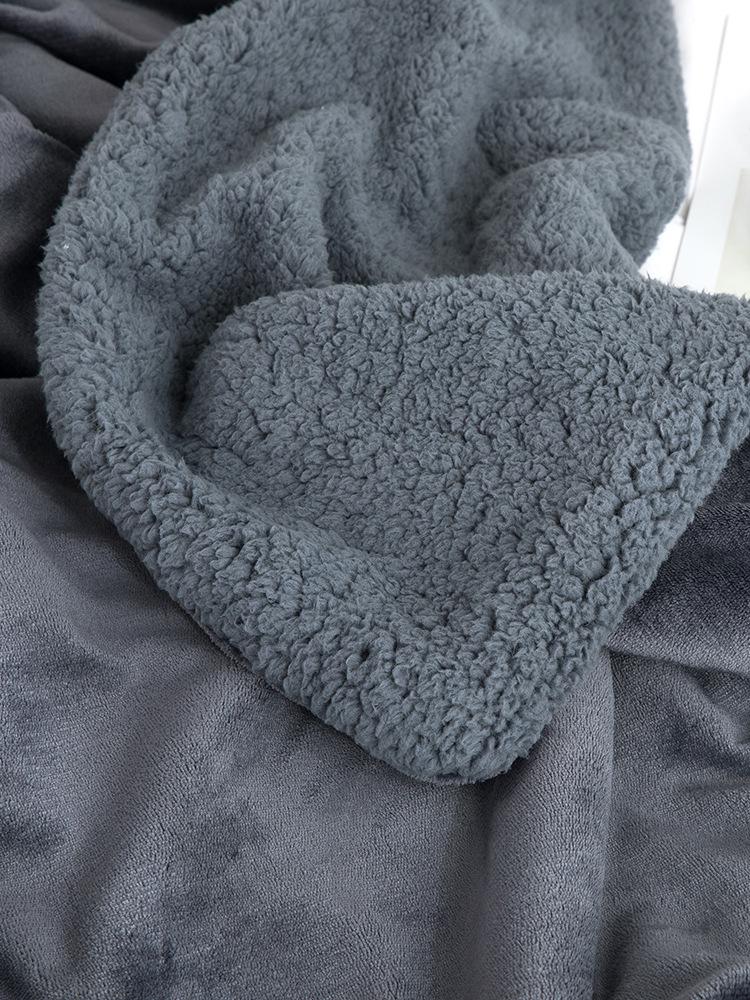 Двухслойное одеяло Xianci из натуральной шерсти ягненка и кораллового флиса для дивана и офиса