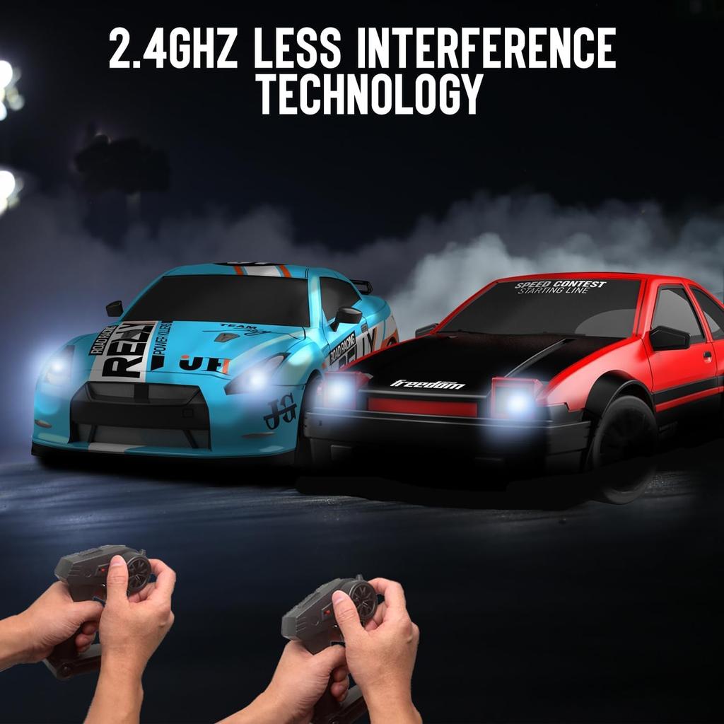 Автомобиль с дистанционным управлением RC Drift 2,4 ГГц 1:24 масштаба 4WD 15 км/ч высокоскоростная модель автомобиля со светодиодными фонарями гоночная спортивная игрушка для дрифтинга