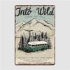 Into The Wild Illustrated Film Metal Sign Club Pub Garage Customize Wall Decor Tin Sign Poster