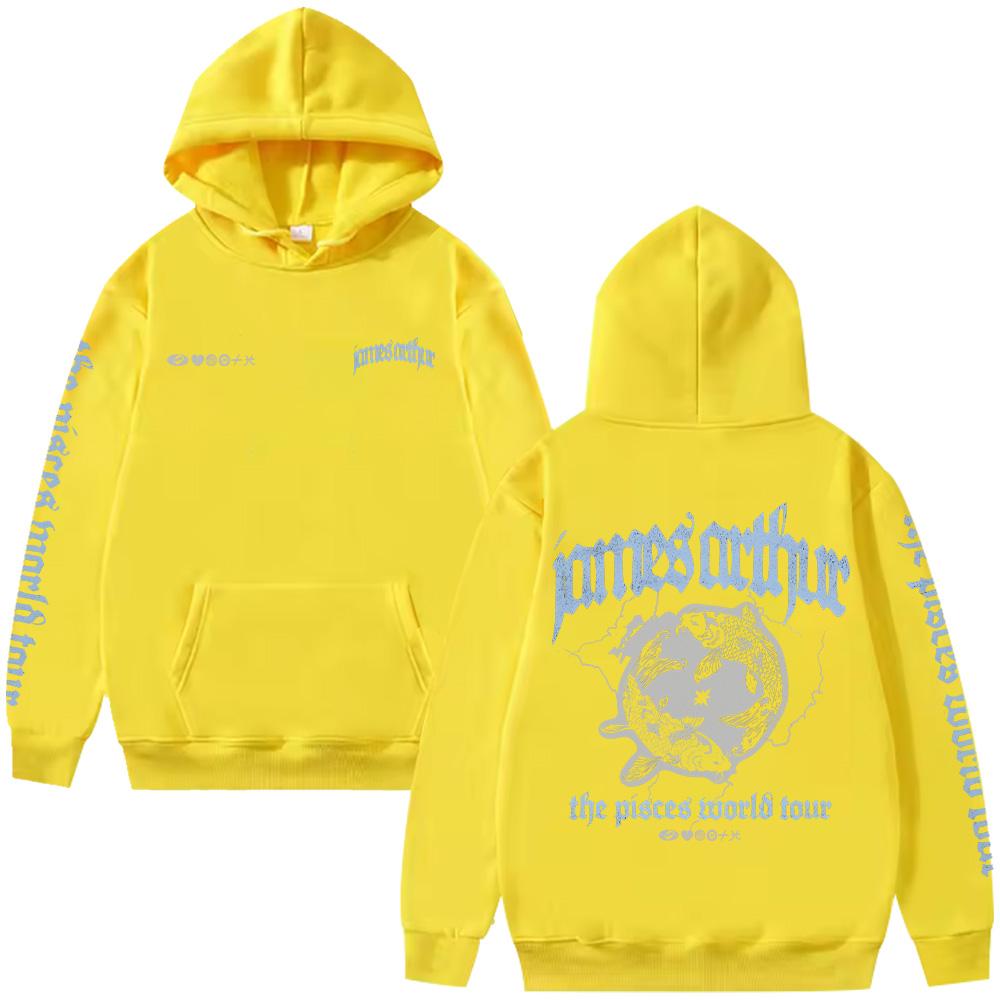 Винтажная толстовка Рыбы Мерч Джеймса Артура Свитшот Y2K Харадзюку Повседневный Хип-Хоп Уличная одежда Женская Мужская Мода High Street Пуловер