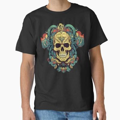Skull 2 Classic TShirt Made In UsaAus TShirt S2xl