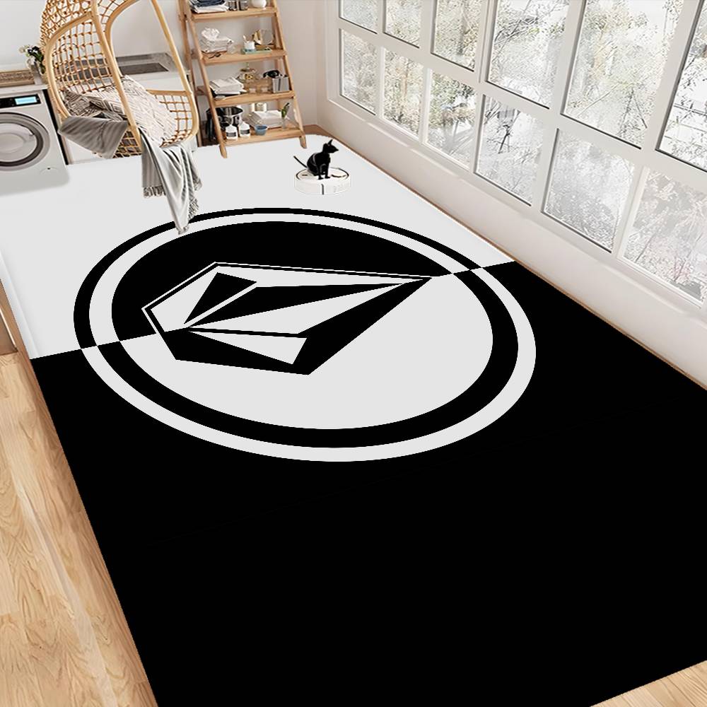 V-Volcom LOGO Long Rugs Cheaper Anti-slip Modern Living Room Balcony Printed Bedside Area Rugs