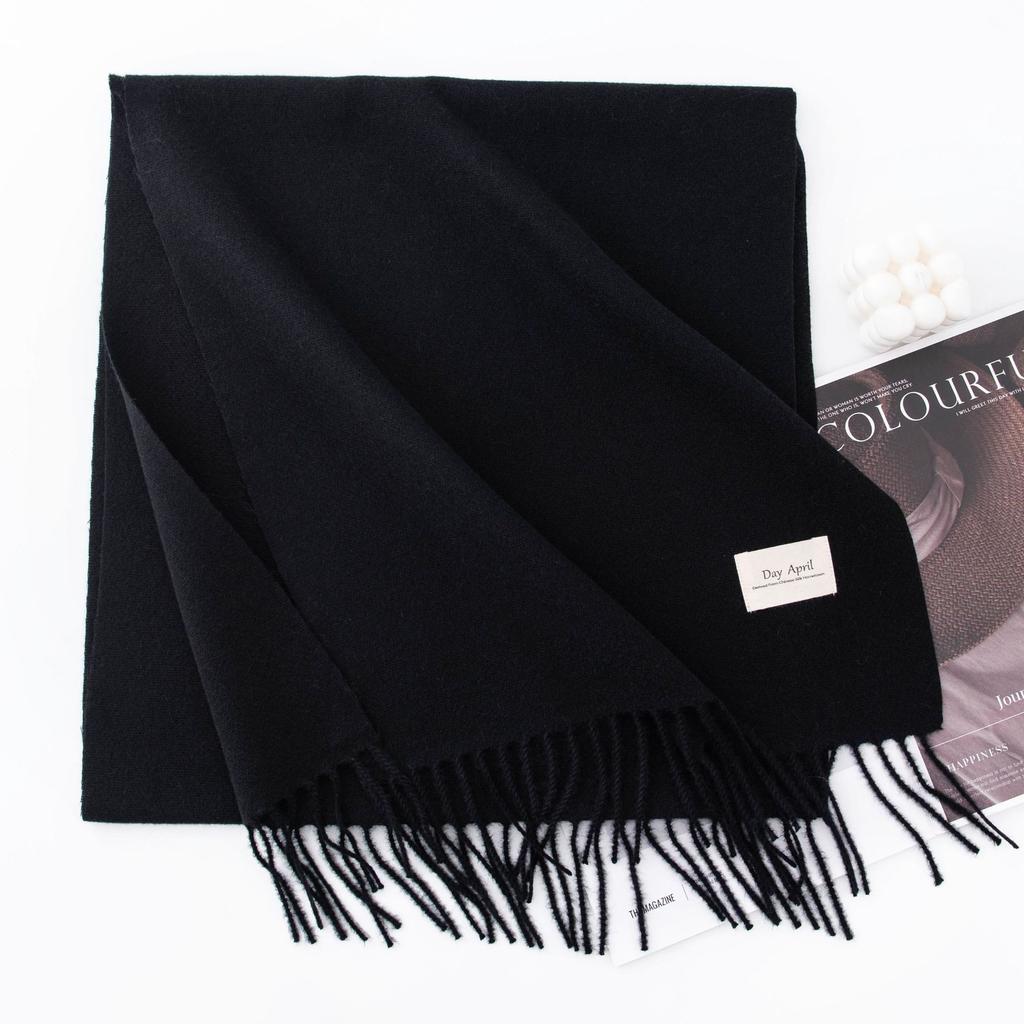 Solid Color Imitation Cashmere Scarf Women's Winter Warm Shawl Neck Scarves
