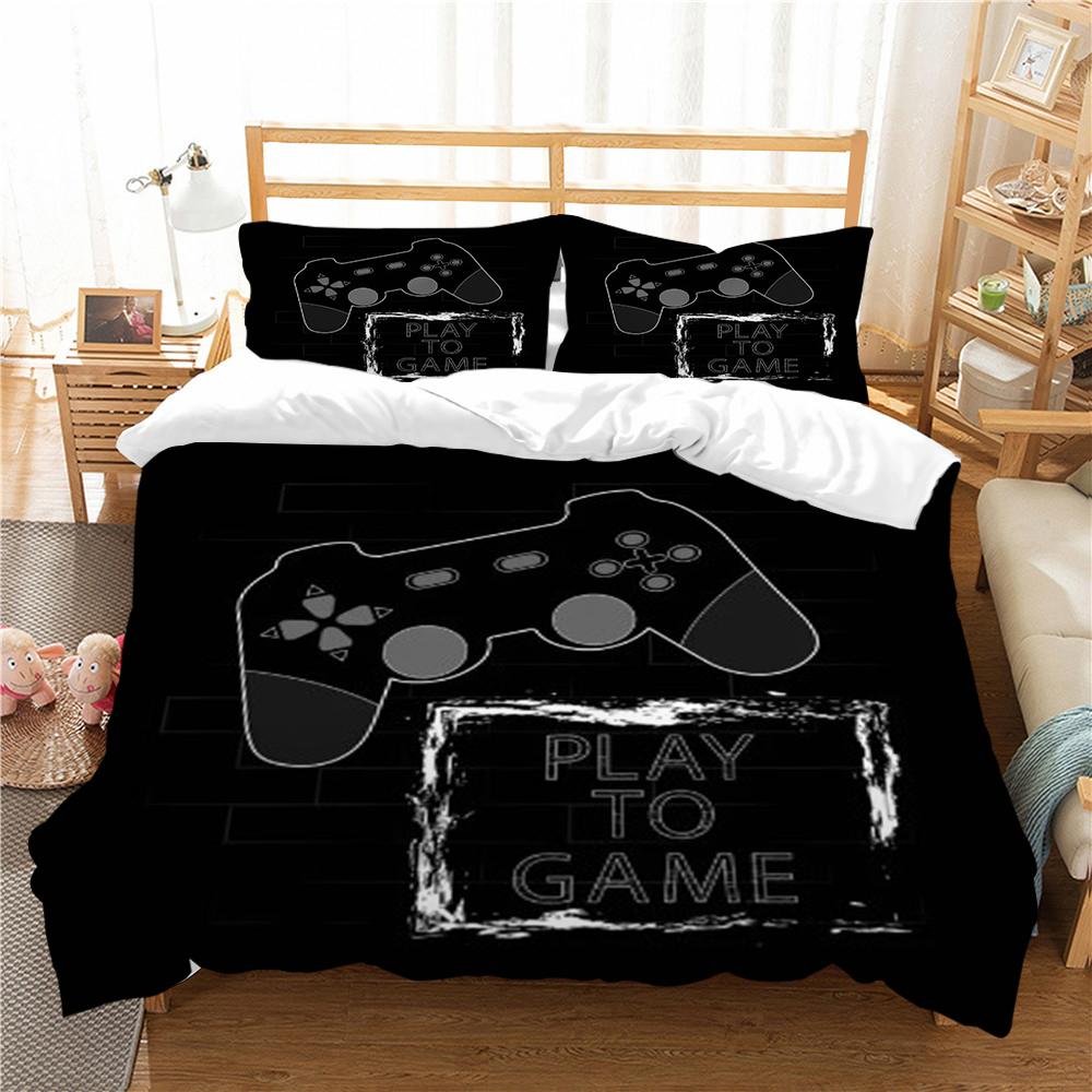 Duvet Cover Set Gamepad Printing Bedding Set Cartoon Pattern Home Setting Set Children Adult Single Twin Bedding Set