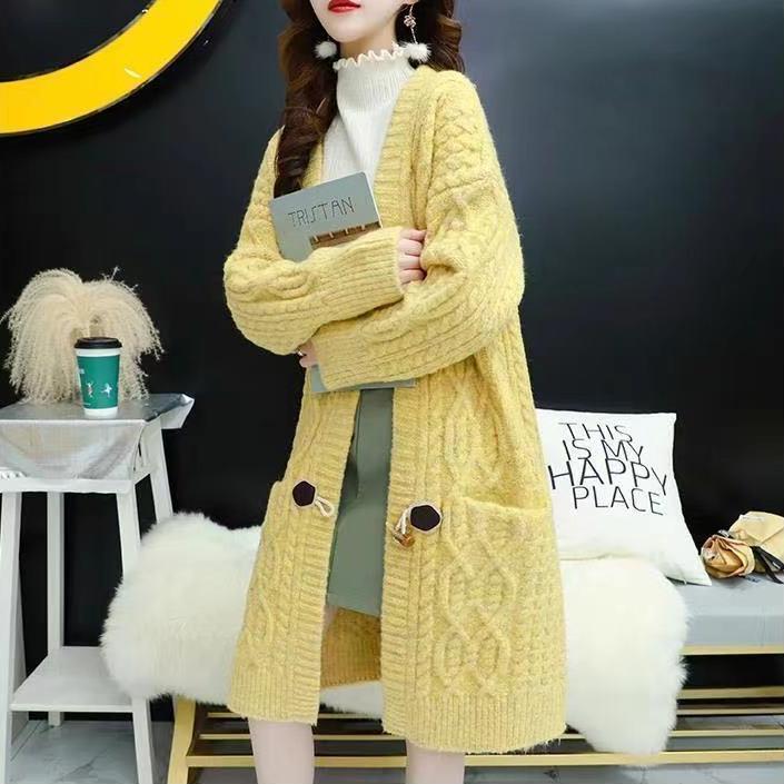 Loose and Lazy Style Knitted Cardigan for Women Long Sweater for Women Knitted Sweater Stylish Knitted Coat for Spring Autumn and Winter