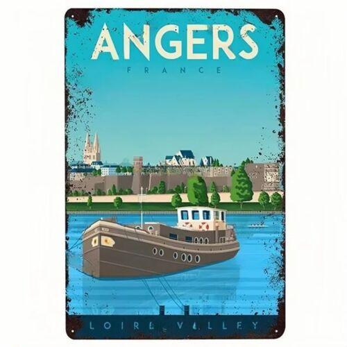 Angers France Loire Valley Tin Metal Sign Man Cave Wall Art