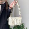 2025 Niche Design New Summer Women's Bag Soft Leather Cloud Bag Pleated Chain Bag Single Shoulder Crossbody Armpit Bag Small Bag