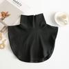Women Ribbed Solid Color Knitted Detachable Warm Turtleneck Fake Collar Scarf