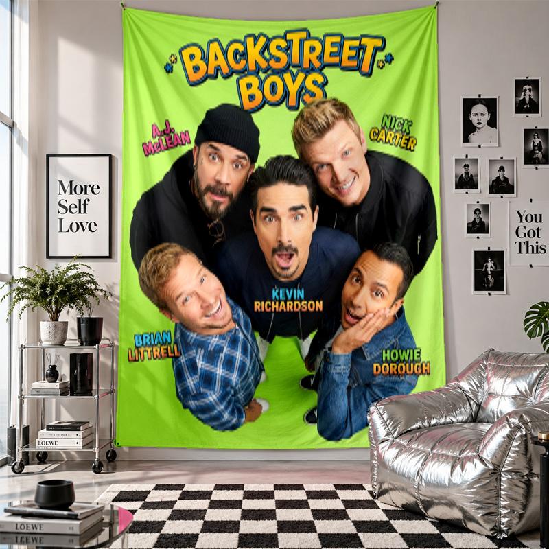 Wall TapestryBackstreet Boys Art Hanging Cloth Decorative Background Cover for Room Decoration