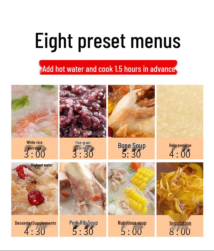 В наличии Полностью автоматическая электрическая кастрюля-тушилка: Керамический многофункциональный глиняный горшок 2,5-6 л для супов, каш и здорового приготовления