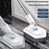 Телескопическая Длинная Ручка Щетка для Чистки Ванной Плитки Туалета Треугольная Щетка Многофункциональная Двойная Щетка Головка Щетка для Пола