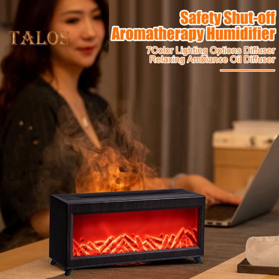 Ароматерапевтический увлажнитель воздуха, диффузор эфирных масел с функцией таймера и пультом дистанционного управления, малошумный ароматерапевтический каминный диффузор