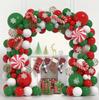 Christmas Red Green Cane Sugar Aluminum Film Balloon Wreath Arch Set Ornaments Candy Birthday Party Supplies