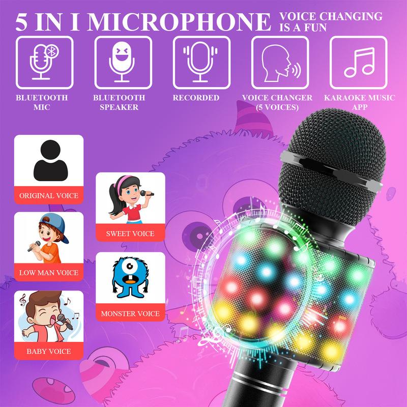2026 new Q9Max Bluetooth microphone children's karaoke handheld wireless microphone with screen stereo integrated