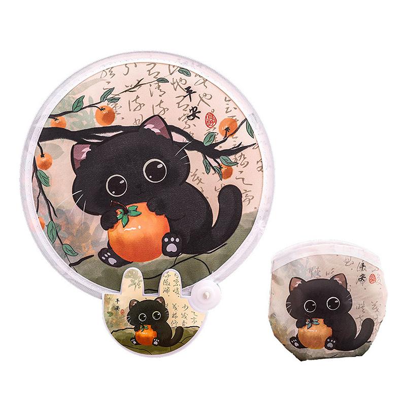 Портативный мультяшный складной веер Kawaii креативный складной веер прохладный летний ручной веер летающий диск карманный тканевый веер подарки для детей