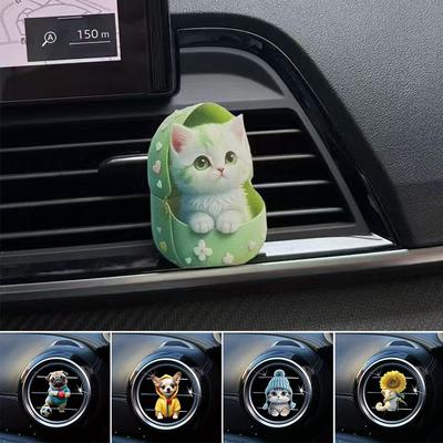 Милый мультяшный кот собака автомобильный парфюм авто освежитель воздуха диффузор зажим для вентиляционного отверстия аромадиффузор для воздуха стойкая ароматерапия