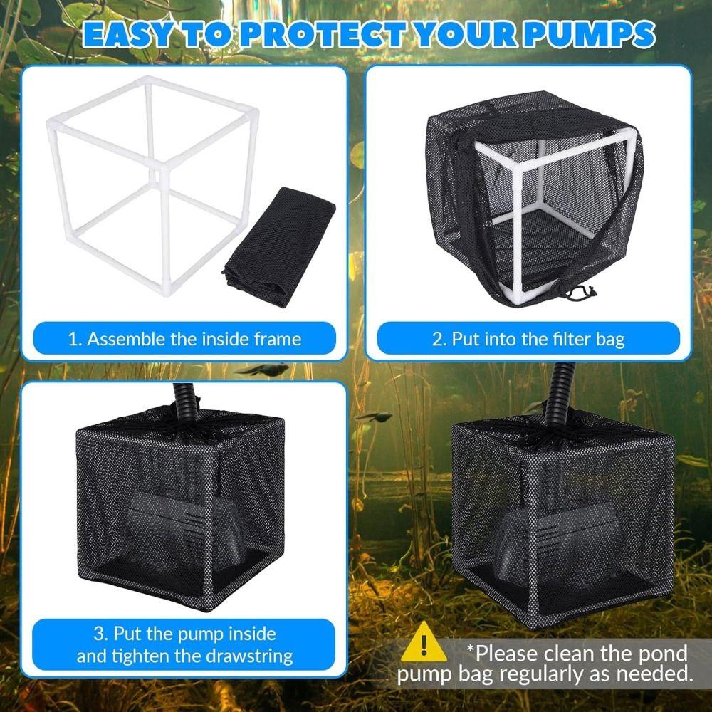 High Flow Pump Barrier Bag Drawstring Closure Pond Filter Bag Aquarium Filtration