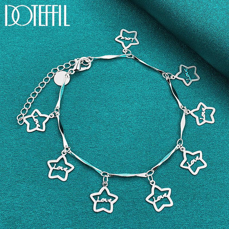 Романтический браслет со звездой, подарок на вечеринку, ювелирные изделия из стерлингового серебра 925 пробы