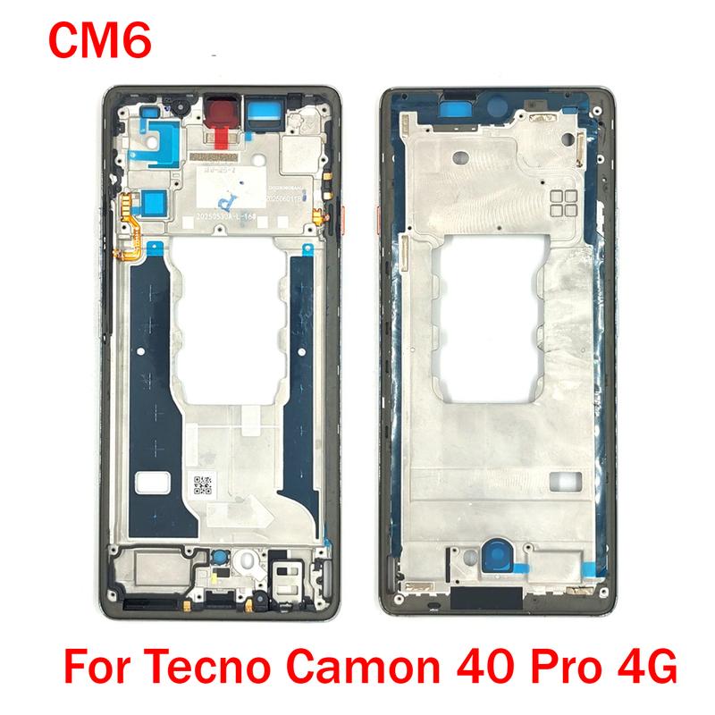 Средняя рамка для Tecno Camon 40 CM5 Camon 40 Pro 4G CM6 5G CM7 Корпус рамки дисплея Запчасти для ремонта