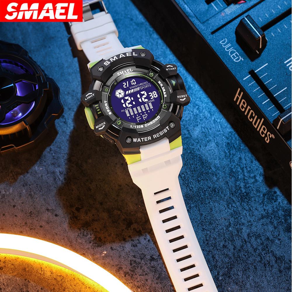 SMAEL Цифровые часы, военные наручные часы, светодиодный секундомер, будильник, мужские часы с большим циферблатом, 8050, модные спортивные часы, водонепроницаемые