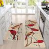 1Pcs Anti Fatigue Kitchen Rugs, Christmas Red Bird Print Waterproof Non-Slip Thick Cushioned Kitchen Mat Heavy Duty Comfort Standing Mat for Kitchen