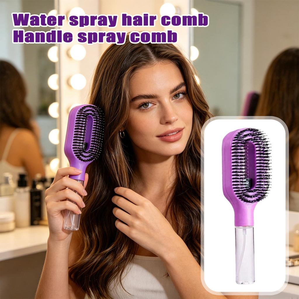 Water-Spray Hairbrush With Handle, One- Spray, -Frizz Hairbrush
