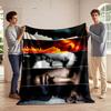 "Action Movie Collage Design Blanket - Flannel Blanket for Bedroom, Living Room, Sofa, and Nap Sofas."