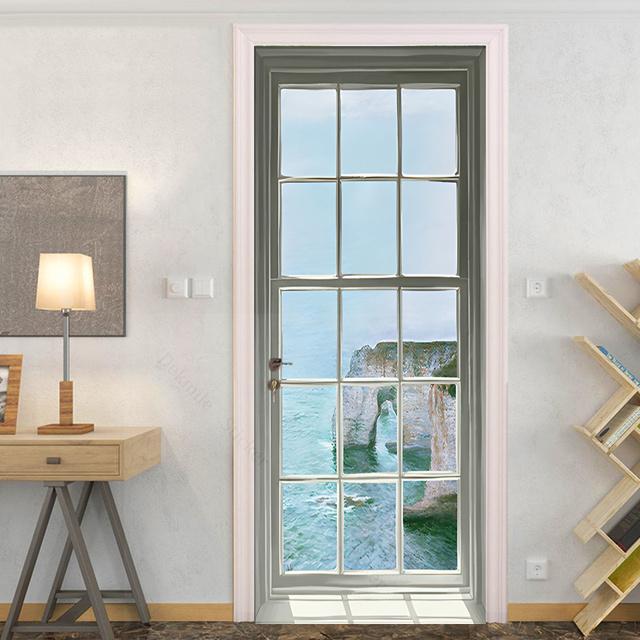 Glass Outside Landscape Door Stickers Muraux Home Wedding Decoration Wallpaper Poster Room Decor Aesthetic Bathroom
