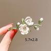 Fashion Temperament Magnolia Flower Brooch for Women White Flower Pin Brooch Dress Clothes Suit Scarf Clip Jewelry Gift