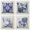 Navy Grey White Circle Abstract Watercolor Flower Pillow Case 60 * 60 Sofa Cushion Pillow Case 45 * 45 Home Decoration