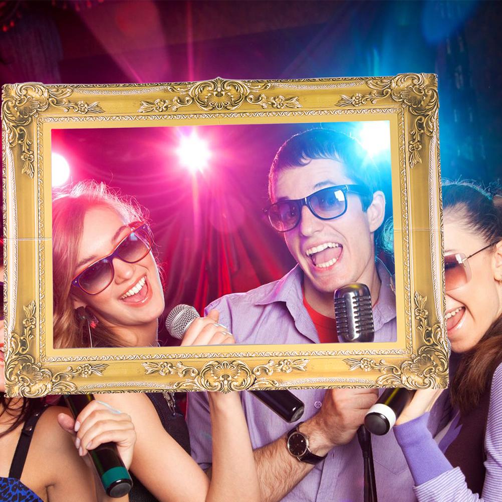 Реквизит для фоторамки Золотая отделка Декор Вырезка для фото Вечеринка Принадлежности Будка Коллаж Бумага Невеста