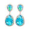 JIJIAWENHUA New Shiny Rhinestone Water Drop Pendant Ladies Earrings Dinner Party Wedding Fashion Statement Jewelry Accessories