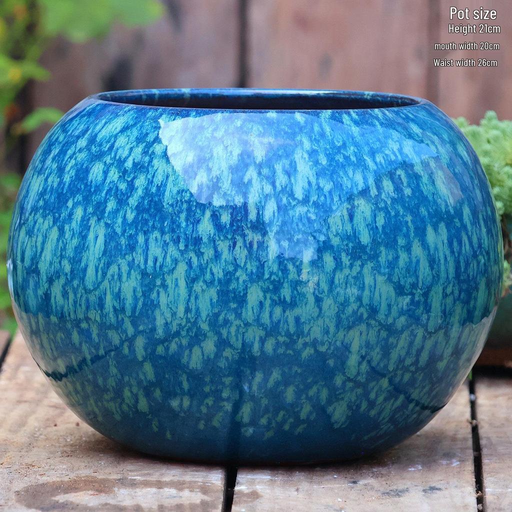 Большой керамический горшок ручной работы для суккулентов и орхидей - Дышащий, Грубозернистый глиняный горшок для бонсай