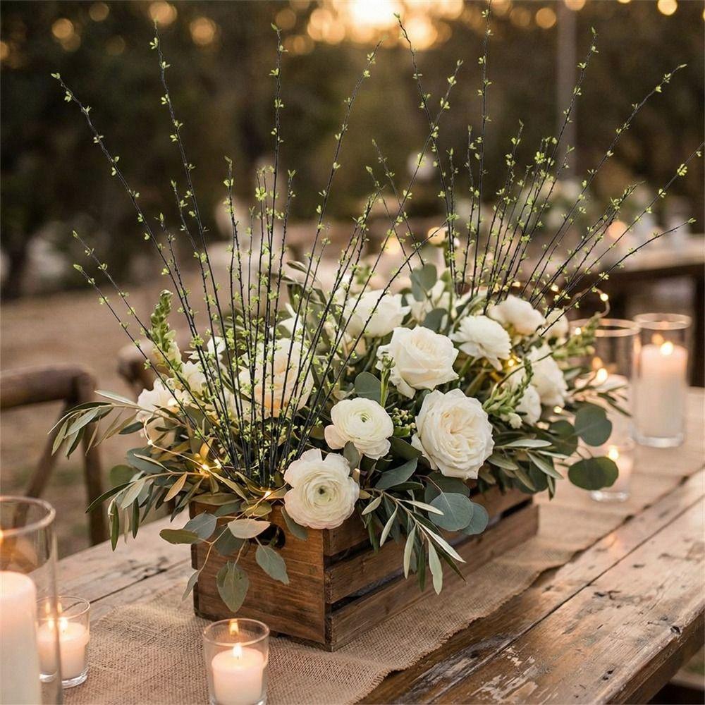 Плавающая ветка ивы росток растения Реалистичный зеленый сливовый букет Симуляция зеленого растения Домик для гостей